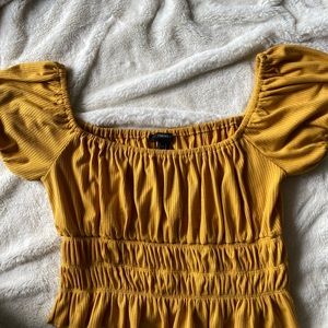 mustard forever 21 flounce ribbed crop top, worn once